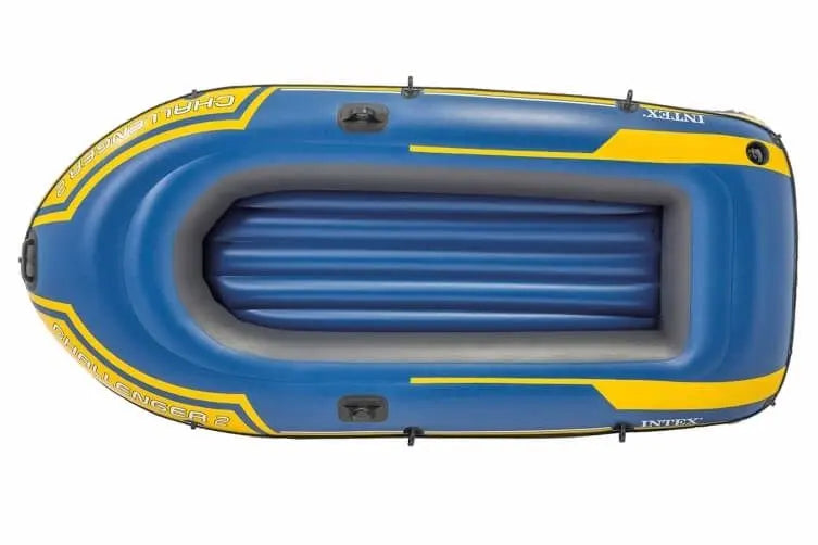 Laad afbeelding in galerijtoner, Blauw met gele Intex Challenger 2 opblaasboot