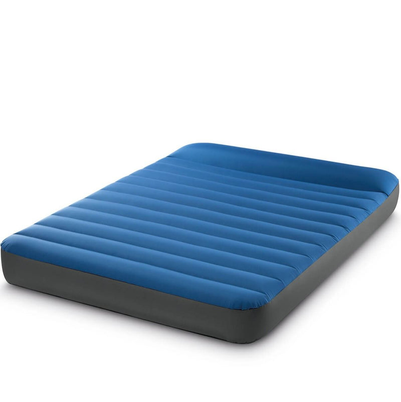 Laad afbeelding in galerijtoner, Een blauw Intex TruAire opblaasbaar twijfelaar kampeerluchtbed
