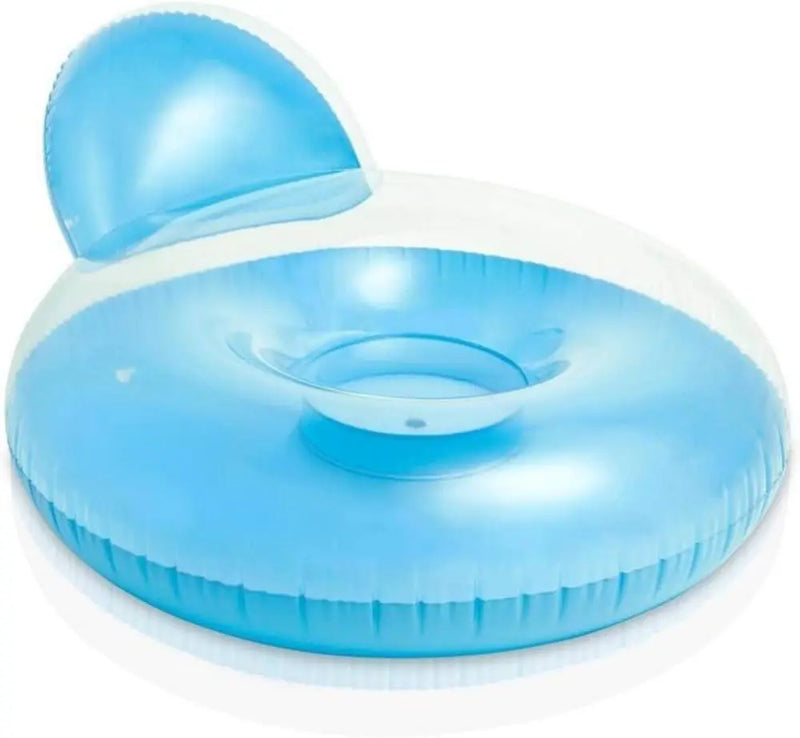Laad afbeelding in galerijtoner, Een opblaasbare blauwe Intex pillow Back lougestoel