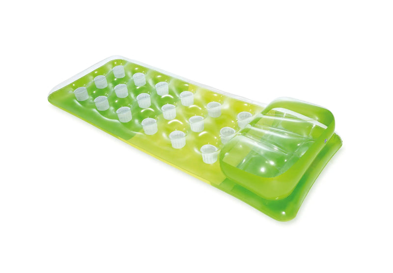 Laad afbeelding in galerijtoner, Achterzijde van groen Intex pocket luchtbed.