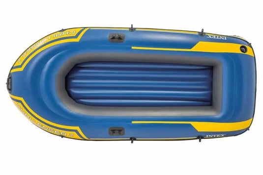 Blauw met gele Intex Challenger 2 opblaasboot
