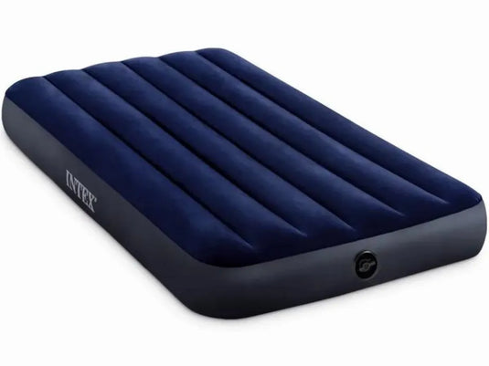 Donkerblauw Intex Classic Downy Eenpersoons Luchtbed