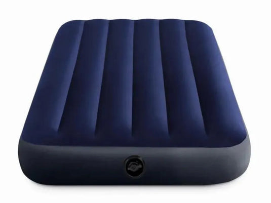 Donkerblauw Intex Classic Downy Eenpersoons Luchtbed van de voorkant