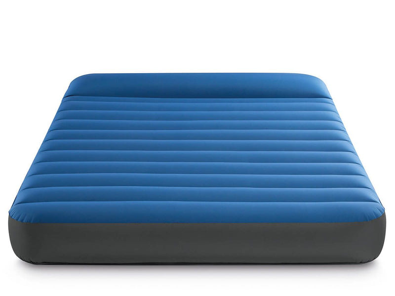 Laad afbeelding in galerijtoner, Een blauw Intex TruAire opblaasbaar twijfelaar kampeerluchtbed
