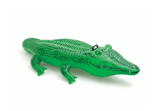 Een groene opblaasbare krokodil van Intex