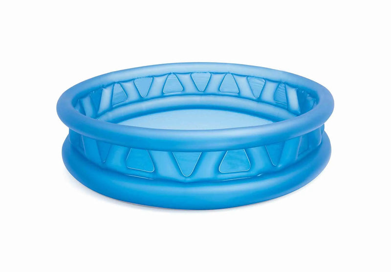 Laad afbeelding in galerijtoner, Leeg blauw opblaasbaar kinderzwembad.
