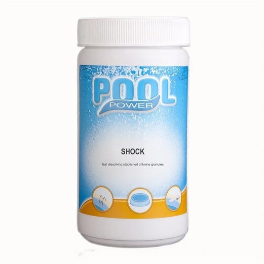 Wit potje met shock granulaat van Pool Power