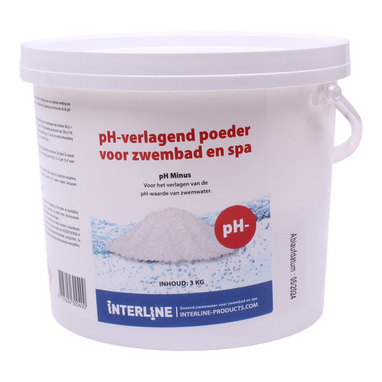 Witte emmer gevuld met 3kg aan Interline Ph-min poeder