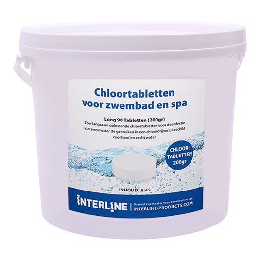 Witte emmer gevuld met 5kg aan long 90 tabletten van Interline