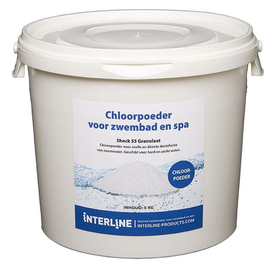 Witte emmer met 5kg aan Shock 55 granulaat van Interline