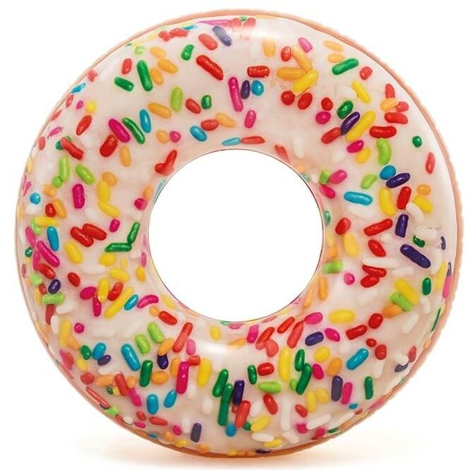 Laad afbeelding in galerijtoner, Witte opblaasbare zwemband in de stijl van een donut 
